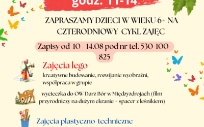 ZAPRASZAMY DZIECI W WIEKU 6+ NA CZTERODNIOWY CYKL ZAJĘĆ W BIBLIOTECE