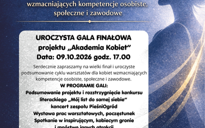 UROCZYSTA GALA FINAŁOWA PROJEKTU AKADEMIA KOBIET: Literatura, Rozwój, Wspólnota – JUŻ 9 PAŹDZIERNIKA 2026